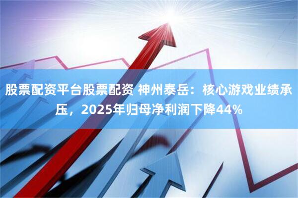 股票配资平台股票配资 神州泰岳：核心游戏业绩承压，2025年归母净利润下降44%